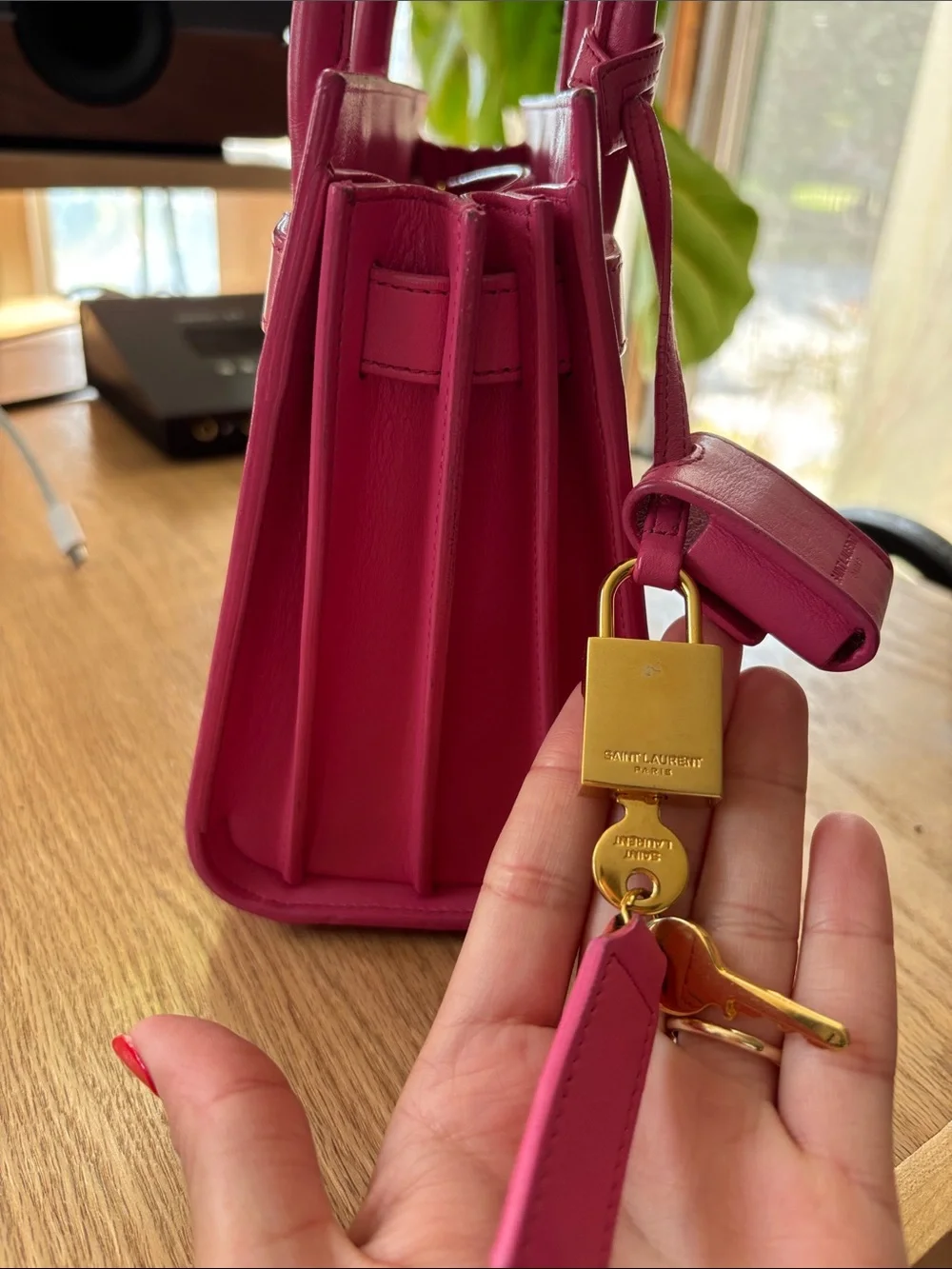 Saint Laurent Fuchsia Small Sac De Jour Leather Satchel